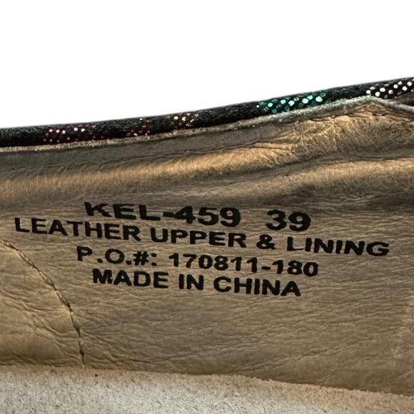 Alegria KEL-459 Rainbow/Minnow Iridescent Leather Clogs Size 39 - Picture 8 of 8